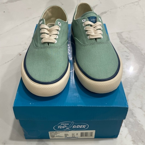 Sperry Men's Top Sider Unisex Cloud CVO Vintage Granite Green Preppy Shoes 5.5 - Picture 1 of 7